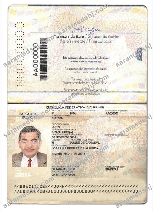 Brazil passport template in PSD format, fully editable, version 2  (2019-present)